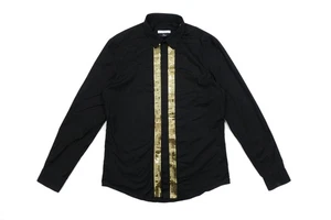 Versace Collection Trend Gold Trim Running Medusa Sleeve Logo Dress Shirt - Bild 1 von 10