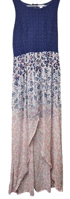 Maxi vestido sin mangas azul Xhilaration mujer talla mediana Foto 1 de 4