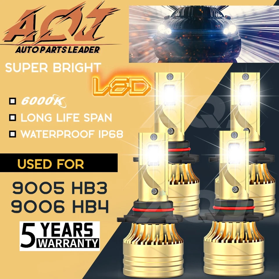 9005+9006 LED Headlight Kit Bulbs Hi/Lo Bright Beam For Chevrolet Sonora 00-2006 - Изображение 1 из 4