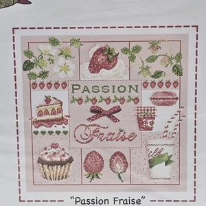 Madam la Fee Passion Fraise Contado Cruz Puntada Patrón Tabla de Colores - Imagen 1 de 6