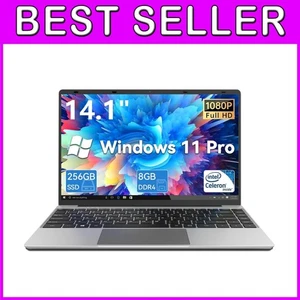 14" Laptop Windows 11 Pro 8GB RAM 256GB SSD FHD - Picture 1 of 11