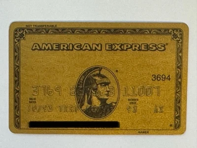 American Express Credit Card▪️1996 Expiration▪️Singapore▪️Collectible Only▪️Gold - Image 1 of 2