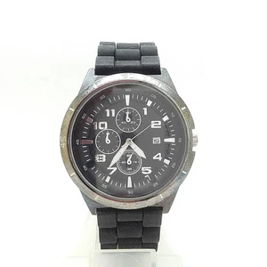 Reloj de pulsera de cuarzo para hombre reloj deportivo reloj de lujo correa de silicona negra fecha 300761 - Imagen 1 de 5