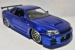 Jada 1/24 2002 Nissan Skyline GTR R34 Blue - Picture 1 of 11