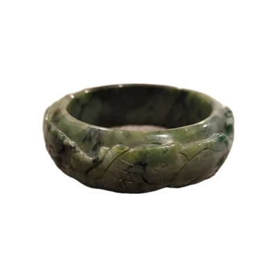 Brazalete de jade koi tallado chino vintage, tamaño infantil Foto 1 de 3