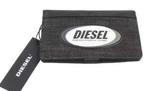 Diesel Dynamo Organiesel Herren Portemonnaie OS Dunkel Schwarz Denim-Look Vorne - Bild 1 von 8