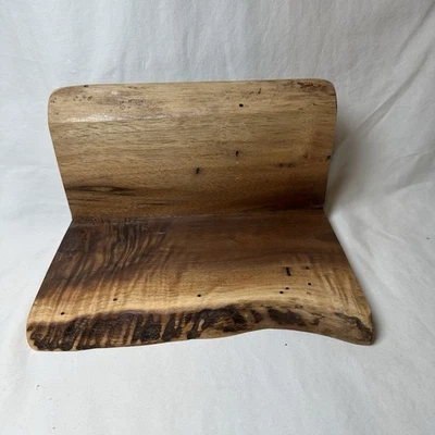 "Estante de exhibición de madera de borde vivo hecho a mano rústico natural de losa 9"" x 6"" x 5""" Foto 1 de 4