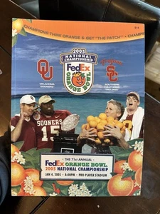 2005 Fedex Orange Bowl Program USC vs Oklahoma National Championship Game - Picture 1 of 2