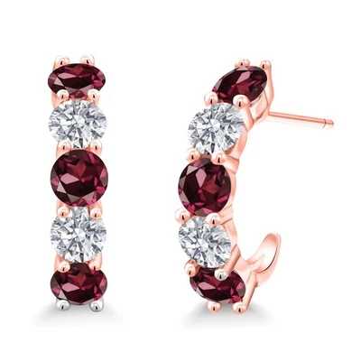 Выращенный в лаборатории бриллиант родолит гранат 3,30 карата 18 карат с покрытием из розового золота серебро - Изображение 1 из 4