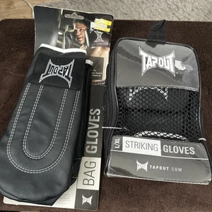 TAPOUT BLACK STRIKING GLOVES MARTIAL ARTS L/XL MMA/BAG GLOVES New (1236-kk) - Picture 1 of 10