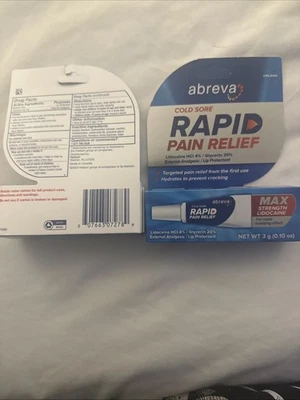 Lote de 2: Alivio rápido del dolor del herpes labial Abreva fuerza máxima exp. 05/2027. Foto 1 de 3