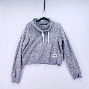 Hollister California Y2K  Relaxed Cropped Faux Fur Mock Activewear Sweater  L - Picture 1 of 15