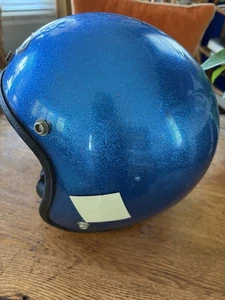 VTG Bon Aire Motorcycle Helmet Blue Metallic Flake Lear Siegler Inc. BA-71 - Bild 1 von 9