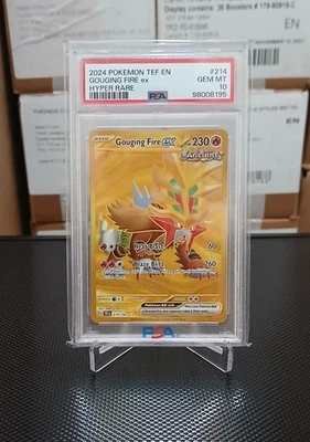 2024 POKEMON TEF EN-TEMPORAL FORCES HYPER RARE #214 GOUGING FIRE EX PSA 10 - Image 1 of 2