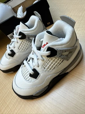 Nike Infant TD Jordan Retro 4 Blanco Cemento 2025 IB4387-100 Talla 8C Bebé Foto 1 de 4