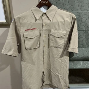 Vented Microfiber Poly Boy Scout BSA UNIFORM SHIRT Mens Medium Short Sleeve O34 - Picture 1 of 8
