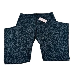 Banana Republic Reegan Leopard Print Dress Pants Womens Size 0 Petite Gray NWT - Picture 1 of 6