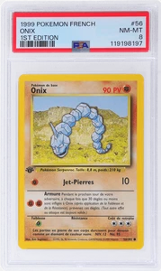 1999 Pokemon Base Set French Onix 1st Edition #56 PSA 8 - Picture 1 of 2