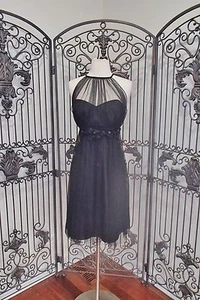 SR114 WTOO 235 SZ 8 BLACK $245 COCKTAIL BRIDESMAID PARTY DRESS GOWN - Picture 1 of 11