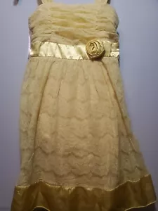 My Michelle Mädchen besonderer Anlass Spitzenkleid (Sonnengelb) Größe 12 - Bild 1 von 6