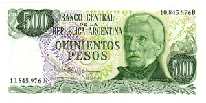 Argentina  … P-298c … 500 Pesos … ND (1977-82) … *UNC* - Picture 1 of 2