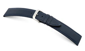 RIOS1931 Genuine Calf Leather Watch Band Strap 20 mm Short S Ocean Blue Toscana - Picture 1 of 3