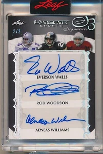 2024 LEAF ULTIMATE SPORTS EVERSON WALLS/ROD WOODSON/AENEAS WILLIAMS AUTO #2/2 - Picture 1 of 2