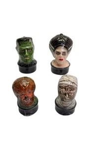 Vintage Universal Studios Monster Lot Mini Kerzen 2,5" Halloween 1990 versiegelt - Bild 1 von 15