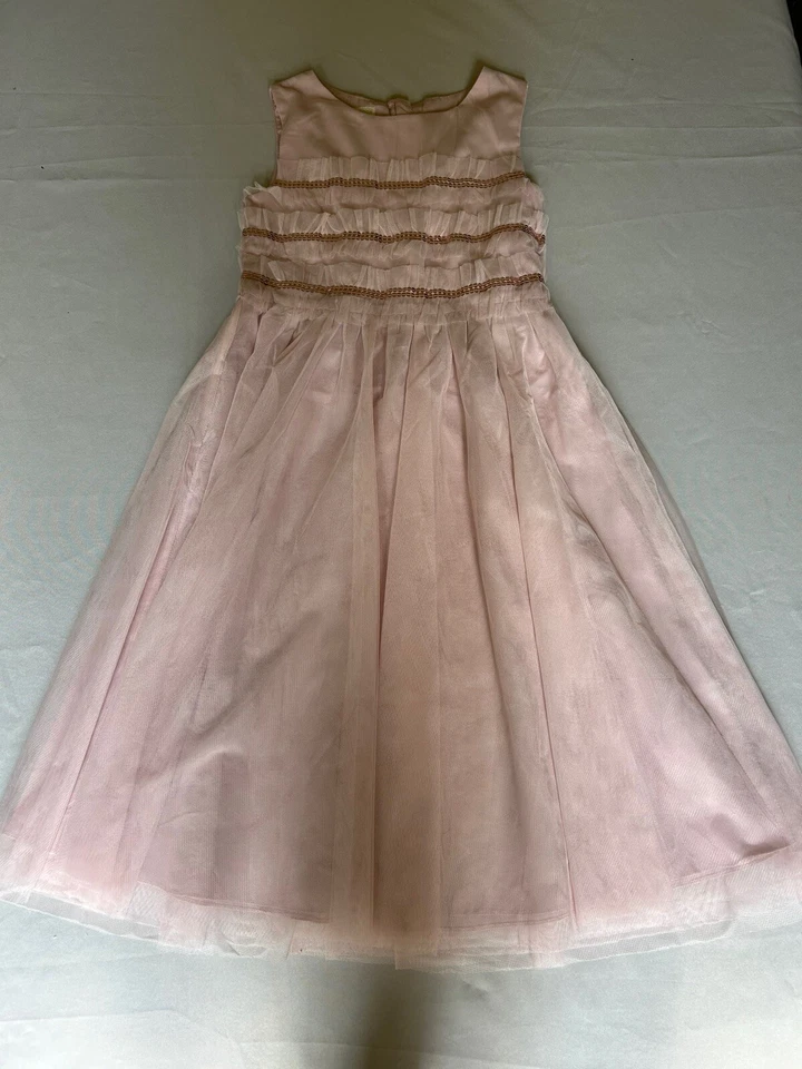 Monsoon GIRL Occasion dress pink CHIFFON SEQUINS age 11 yrs WEDDING PARTY PROM - Image 1 of 4