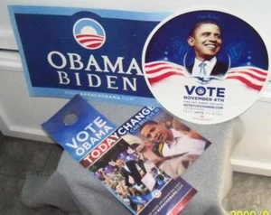 2008 Barack Obama Campaign Lot Rally Sign Window Cling Door Hanger + NEW - Bild 1 von 5