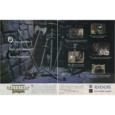 Deathtrap Dungeon PlayStation PS1 video game two-page magazine print ad