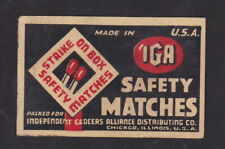Ancienne étiquette  allumette Etats Unis  BN106731 Iga 