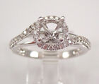Real Moissanite Halo Engagement Ring Setting Semi Mount 925 Sterling Silver
