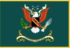 Banderas rectangulares - Ejército - Colores de regimiento - 5º Grupo de Fuerzas Especiales - Vietnam - Imagen 1 de 1