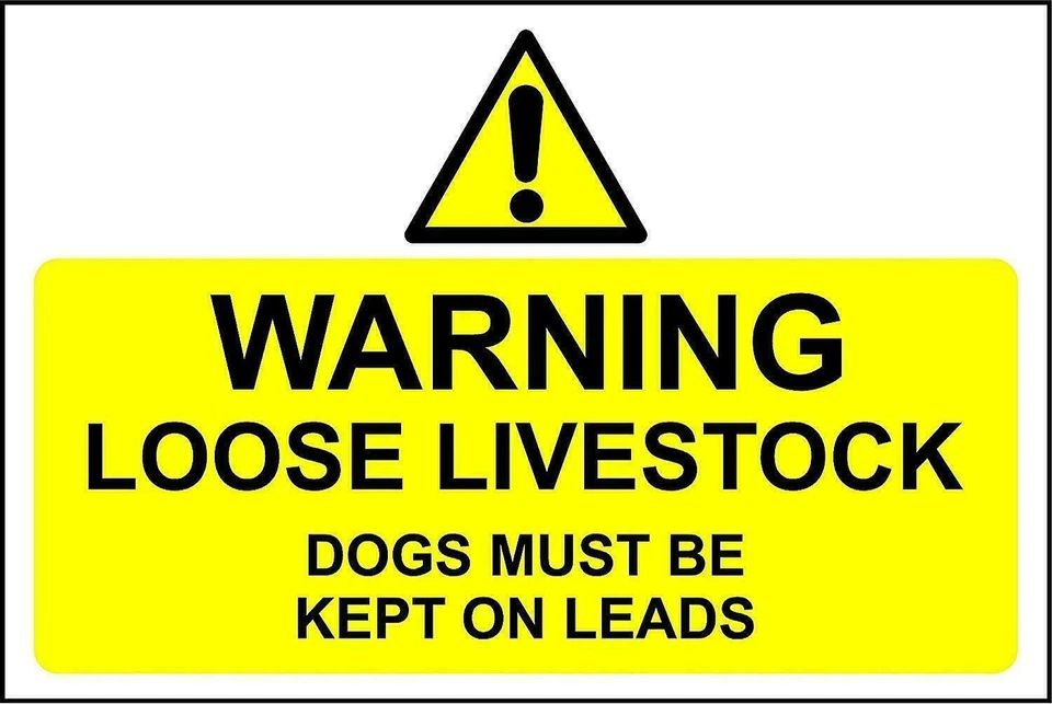 DEVON MADE Warning loose livestock dogs must be kept on leads metal park safety sign