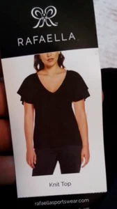 Rafaella Womens Shirt XXL Black Knit V Neck Top 2XL Ladies - Picture 1 of 9