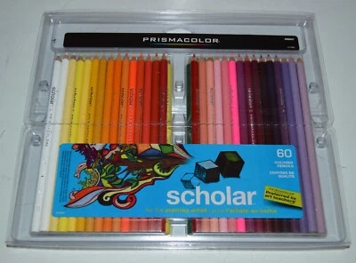 new sealed Prismacolor Scholar Colored Pencils 92808HT 60 Pencils NOS - Image 1 of 4