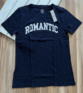J. Crew T-Shirt Donna ""Romantica"" Grafica - Foto 1 di 4