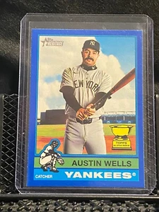 Austin Wells 2025 Topps Heritage Dark Blue Border SP #441 Yankees - Picture 1 of 2