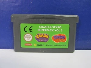 GBA NINTENDO GAMEBOY ADVANCE CRASH & SPYRO SUPER PACK VOL 3 VIDEO GAME original - Picture 1 of 2