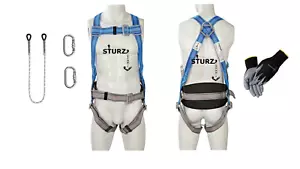Cinturón de recogida de 3 puntos protección contra caídas cinturón de escalada andamio para techos + cuerda 1,5 m - Imagen 1 de 4