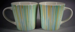 Starbucks Coffee Mug Pastel Stripes Multicolor Set Of Two   - Picture 1 of 10