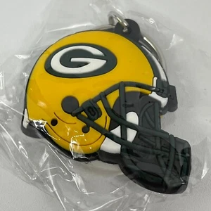 NFL Green Bay Packers HELMET KEYCHAIN - Raised Rubber - Key Ring - Picture 1 of 6