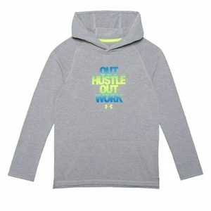 UNDER ARMOUR Girls Graphic Hoodie "OUT HUSTLE OUT WORK" Pick size XS,S,M,L,XL - Picture 1 of 1