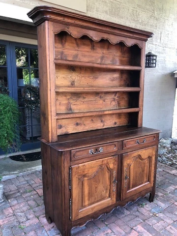 European Classic French Hutch Server Beautiful original wood hardware Antique Cover