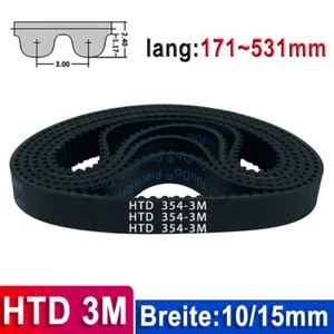 HTD 3M Drive Belt Rubber Toothed Loop Planer Drive Belts Pitch 3mm Width 10/15mm - Picture 1 of 11