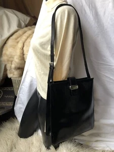 Bolso de Mano Furla Negro Patente de Cuero Mono Manija Hermoso Clásico ¡CHIC!¡! - Imagen 1 de 12