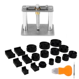 Kit de herramientas de prensa trasera de reloj con 21 piezas troqueles de montaje caja de reloj kit de herramientas de reparación Reino Unido - Imagen 1 de 12