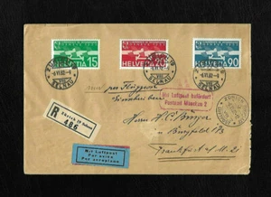 1932 Helvetia Zürich Selnau Frankfurt via München Mit Luftpost befördert ; 60863 - Bild 1 von 2