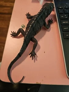 Unbranded Black/ Gray 8" Brown Lizard Plastic Toy Figure - Picture 1 of 17